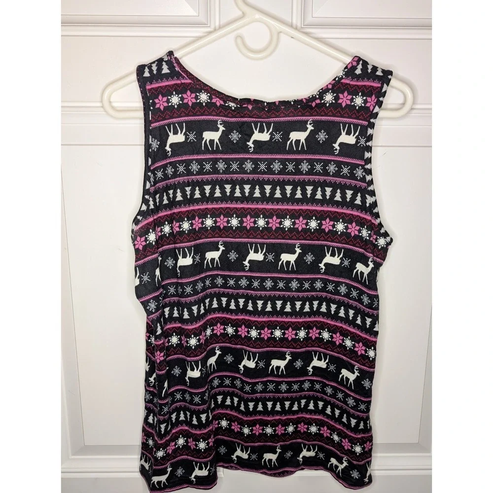 Muk Luks Women's 3 Piece Ribbed Knit Pajama Dancing Deer Size Medium NEW